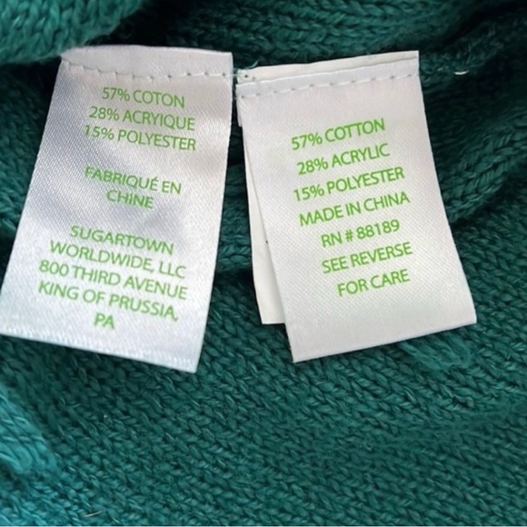 EUC Lilly Pulitzer Kipp’s Puff Blouson Sleeve Pom-Pom Sweater, “Spruce Green” - Picture 11 of 12